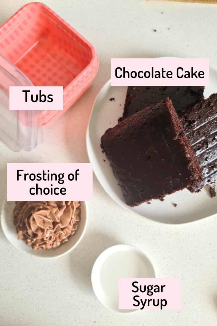 ingredients needed to make cake tubs