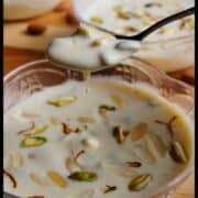 instant rabdi scooped in small spoon