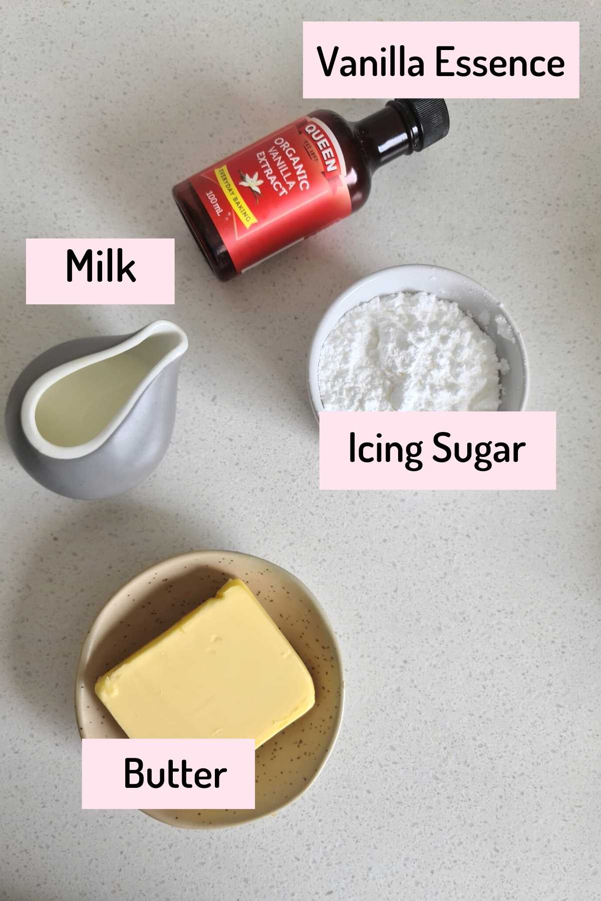 ingredients needed to make cinnamon roll icing