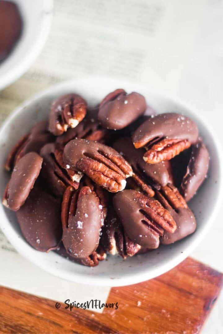 How to make Chocolate Covered Pecans recipe Spices N Flavors