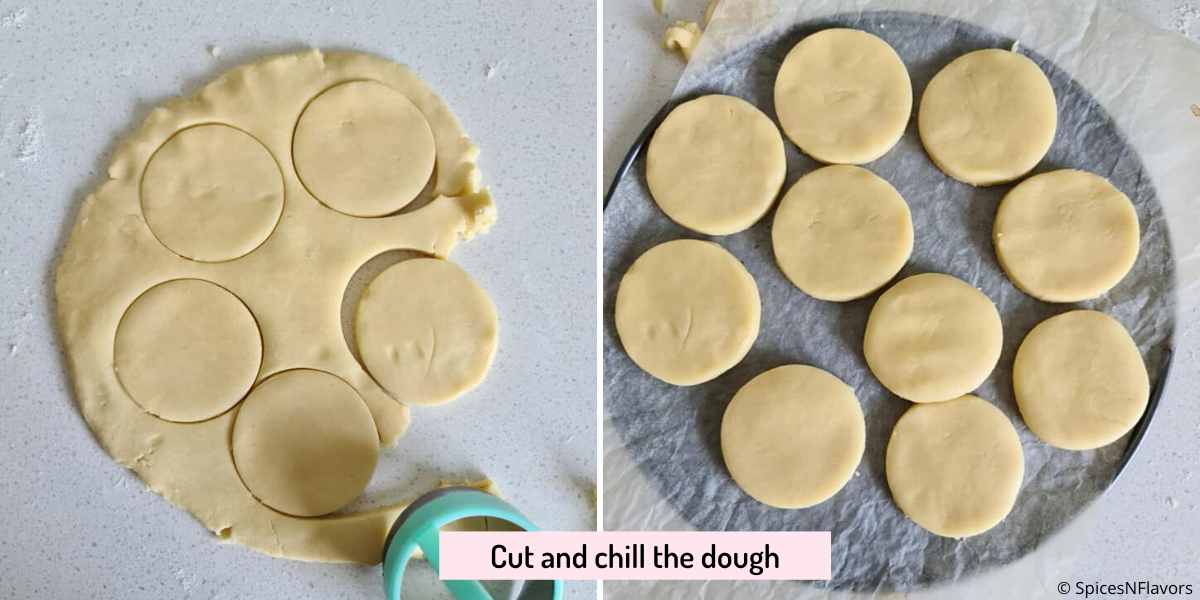 Cut the dough using cookies cutter
