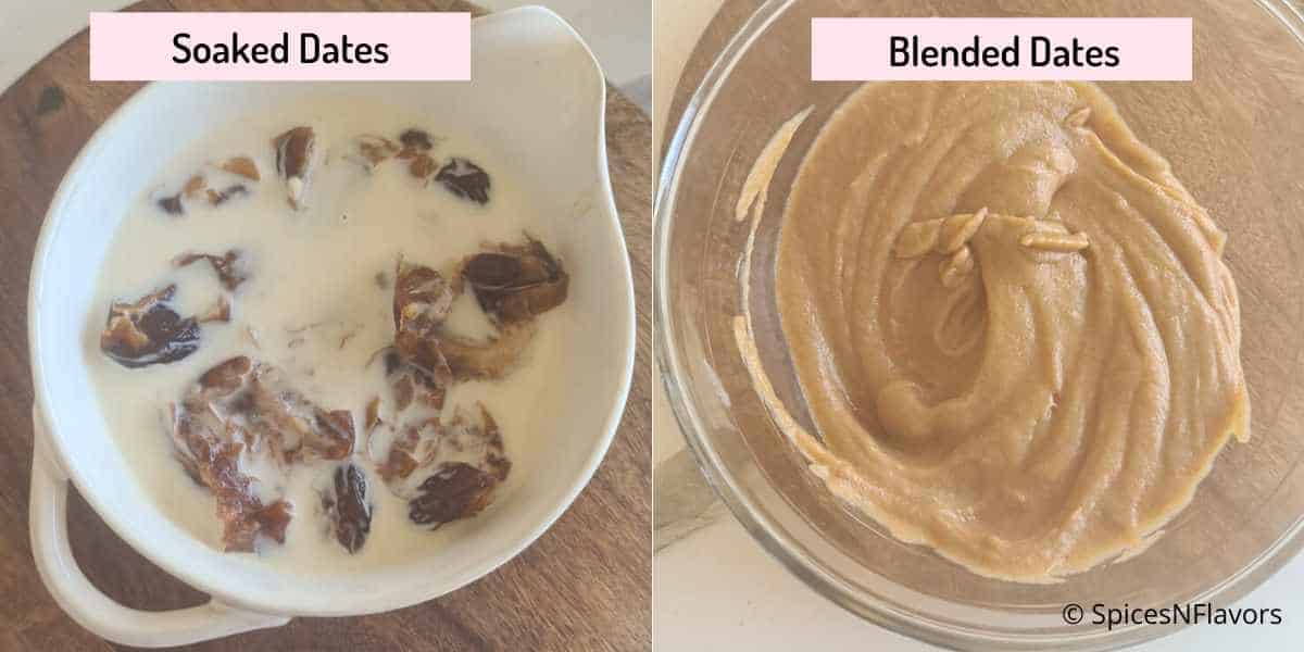 blend soaked dates to smooth paste