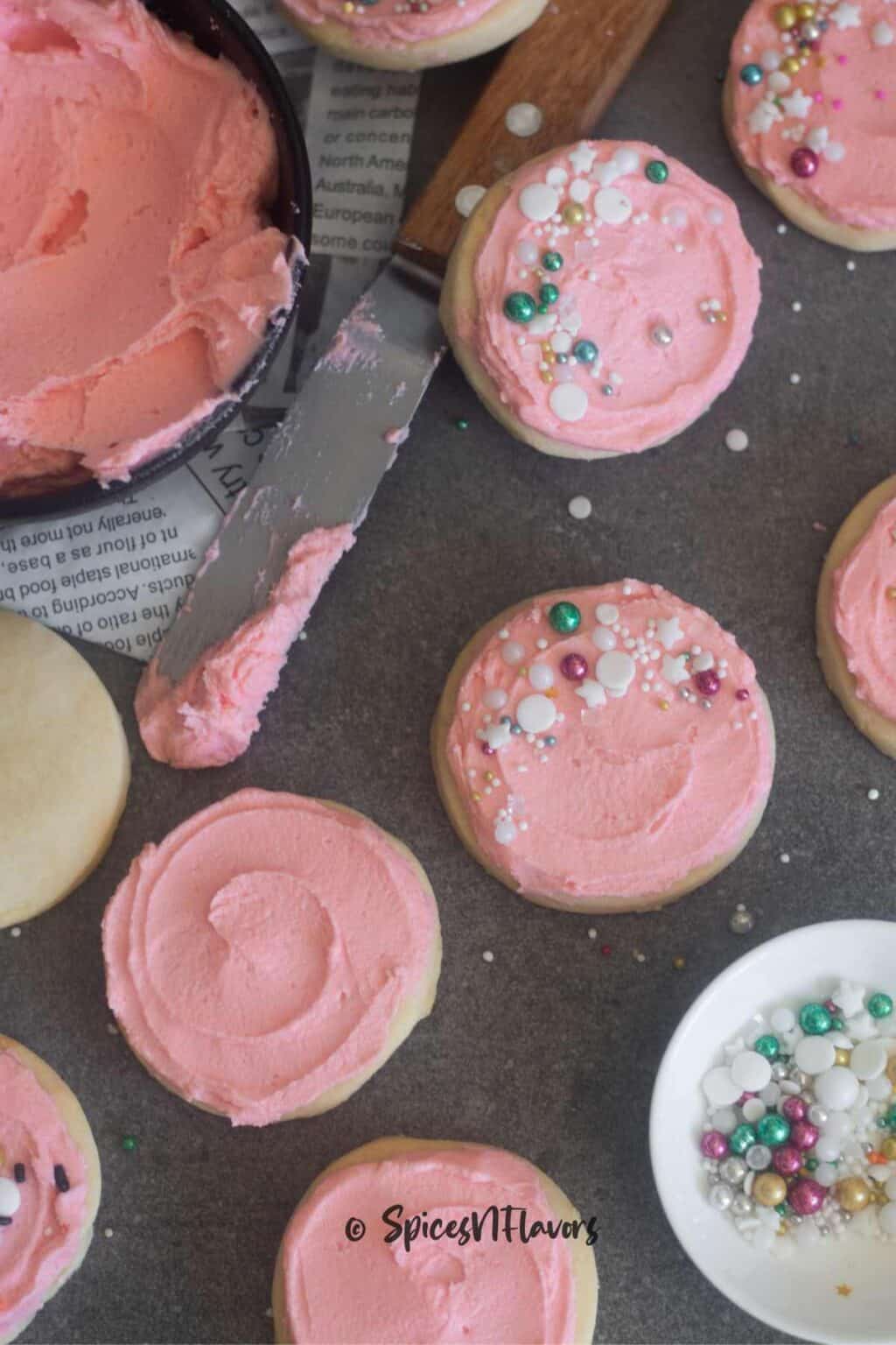 Buttercream frosting for Cutout Cookies that hardens Spices N Flavors