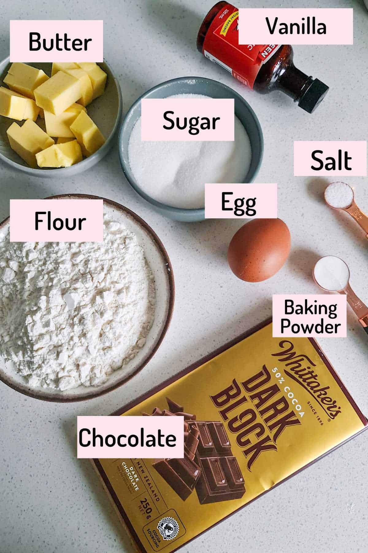 ingredients needed to make the chocolate chip cookies without brown sugar