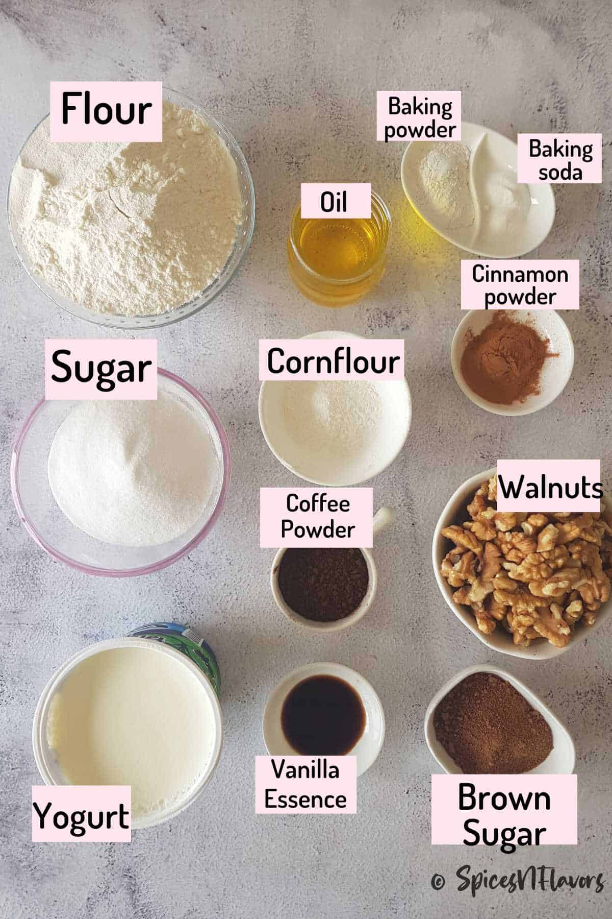 ingredients needed to make yogurt coffee cake recipe