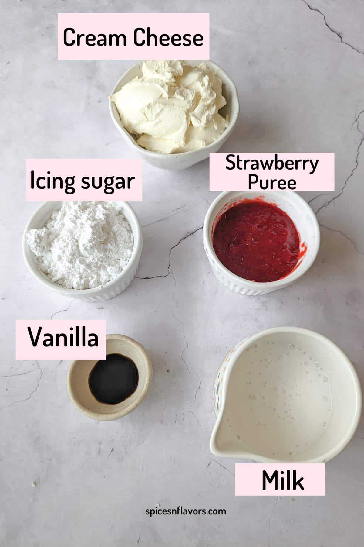 ingredients needed to make strawberry cream cheese filling