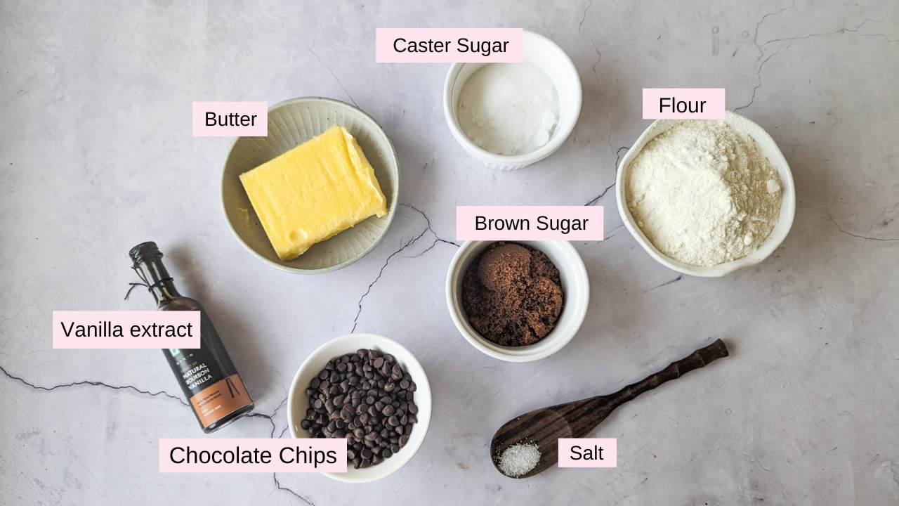 ingredients needed to make cookie dough bites