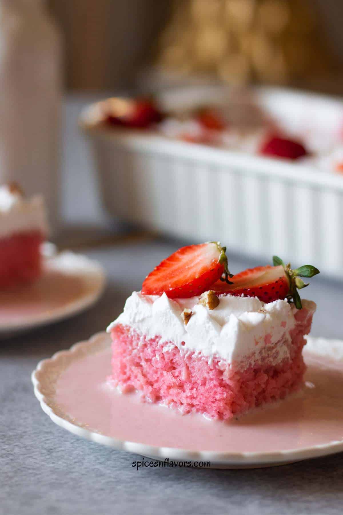 slice of cake placed on white plate