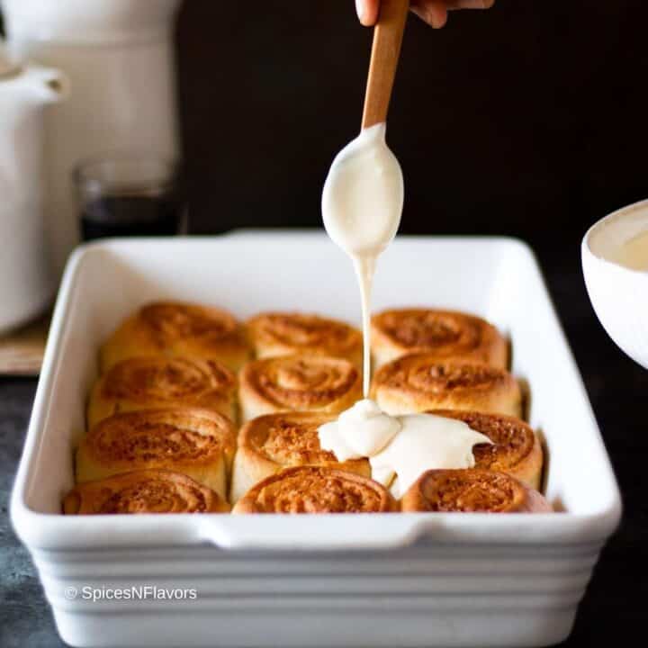 Make Quick Creamy Glaze recipe without Powdered Sugar - Spices N Flavors
