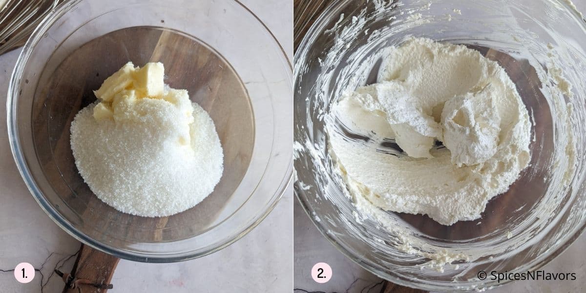 beat butter and sugar till creamy