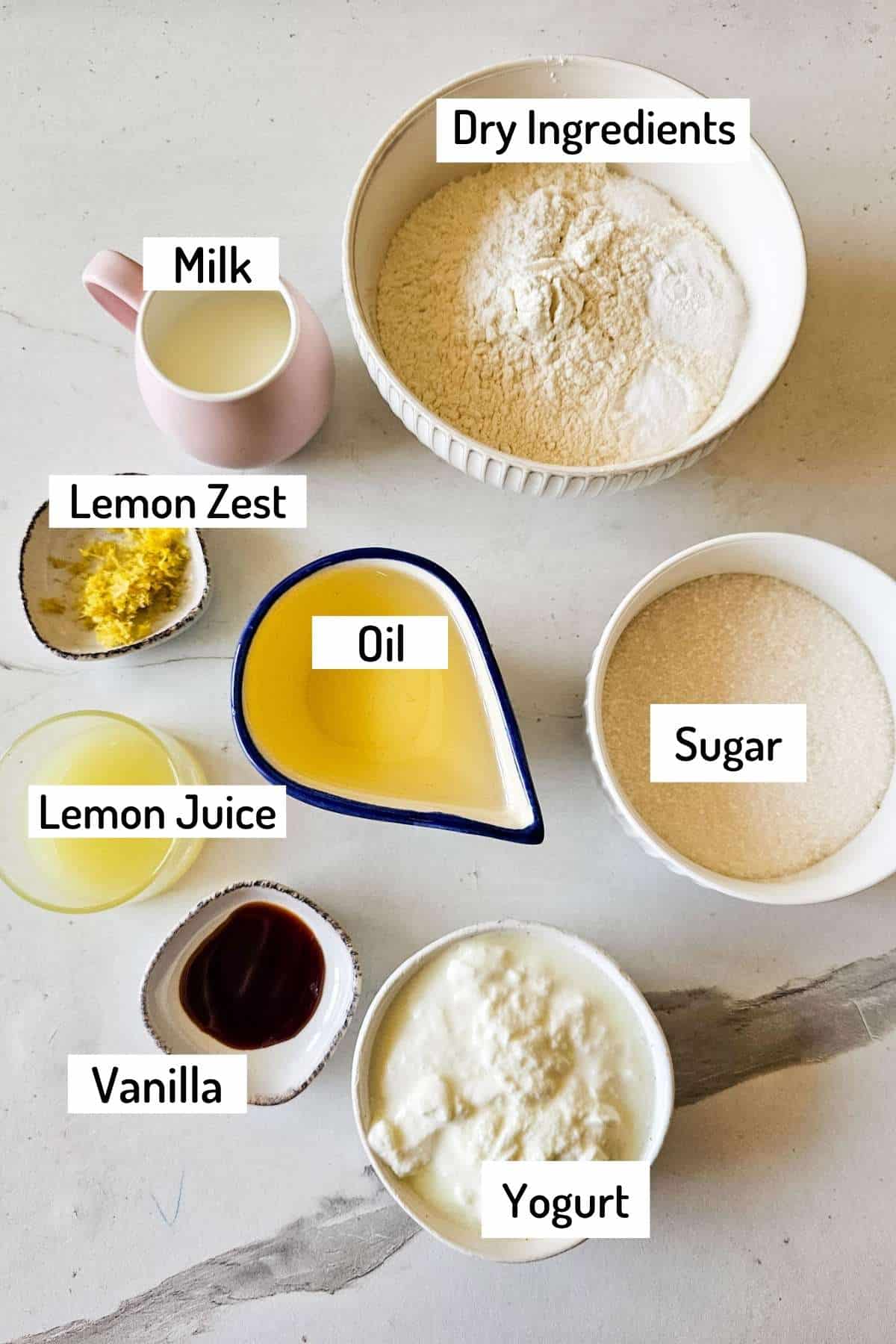 ingredients needed to bake the lemon cake