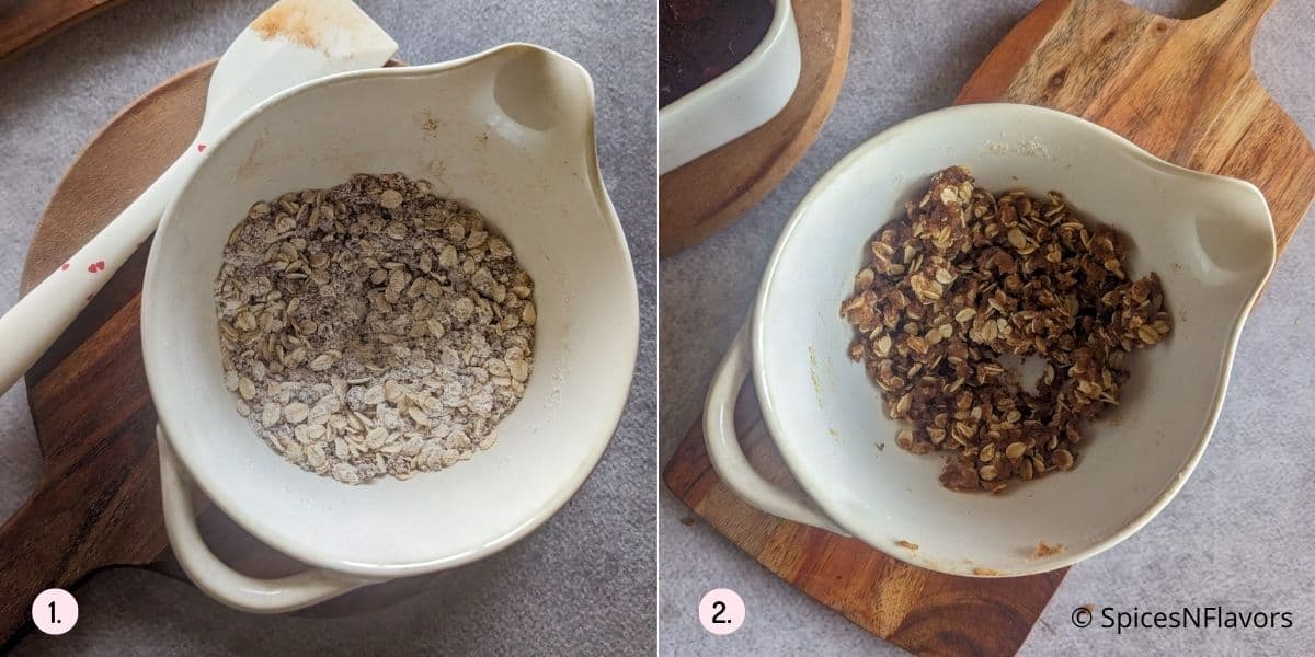 preparing oat crumble