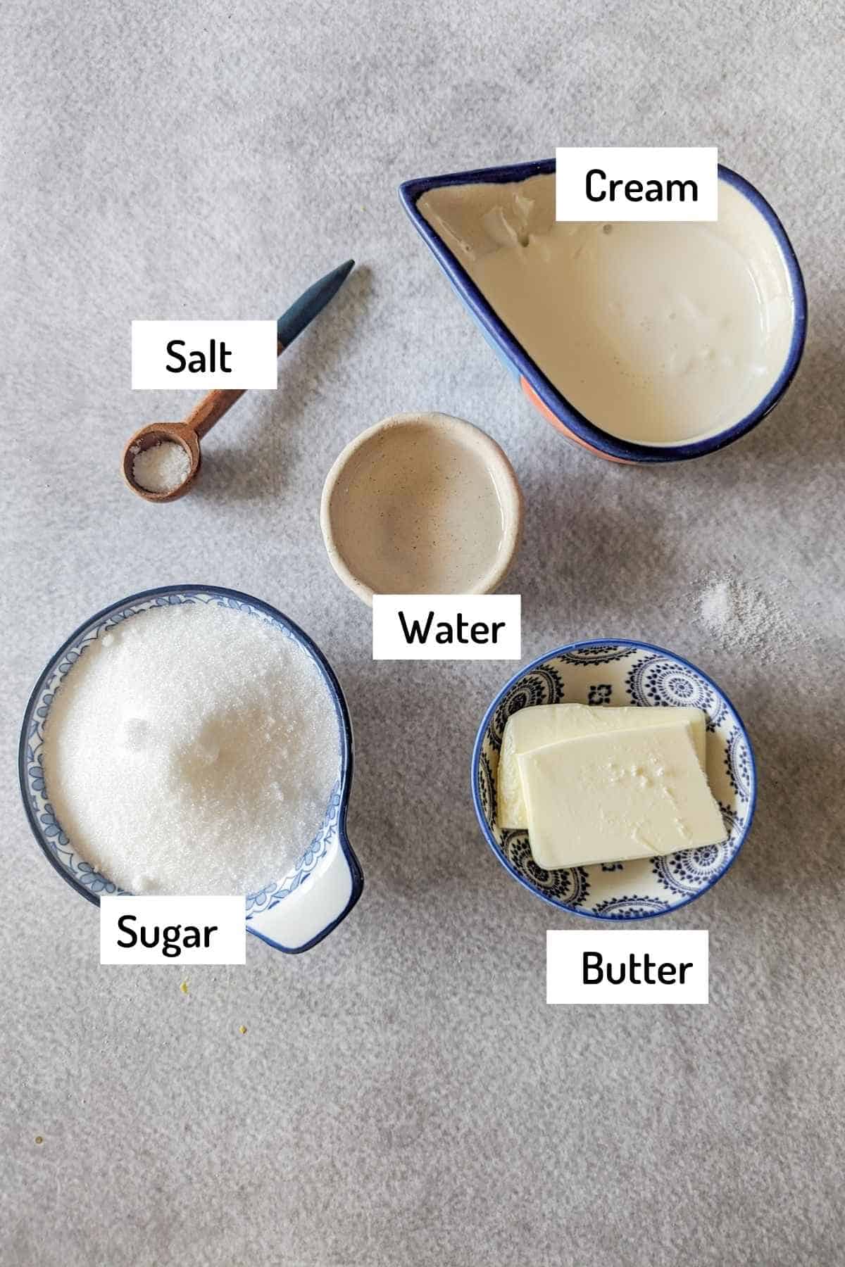 ingredients used to make starbucks style caramel sauce
