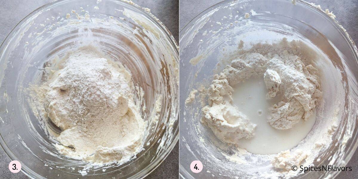 mixing dry and wet ingredients
