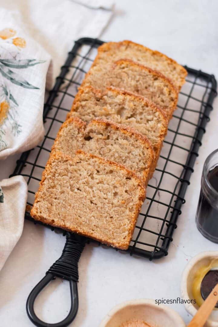 layered slices of cinnamon sugar bread placed on wire rack