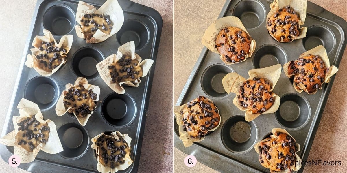 scoop batter into muffin tin and bake