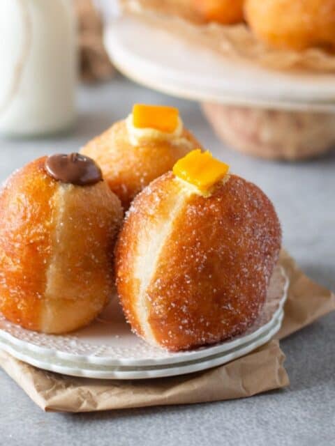 Eggless Bomboloni recipe – Italian Donuts with Cream