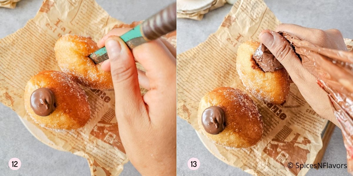 Filling the doughnuts
