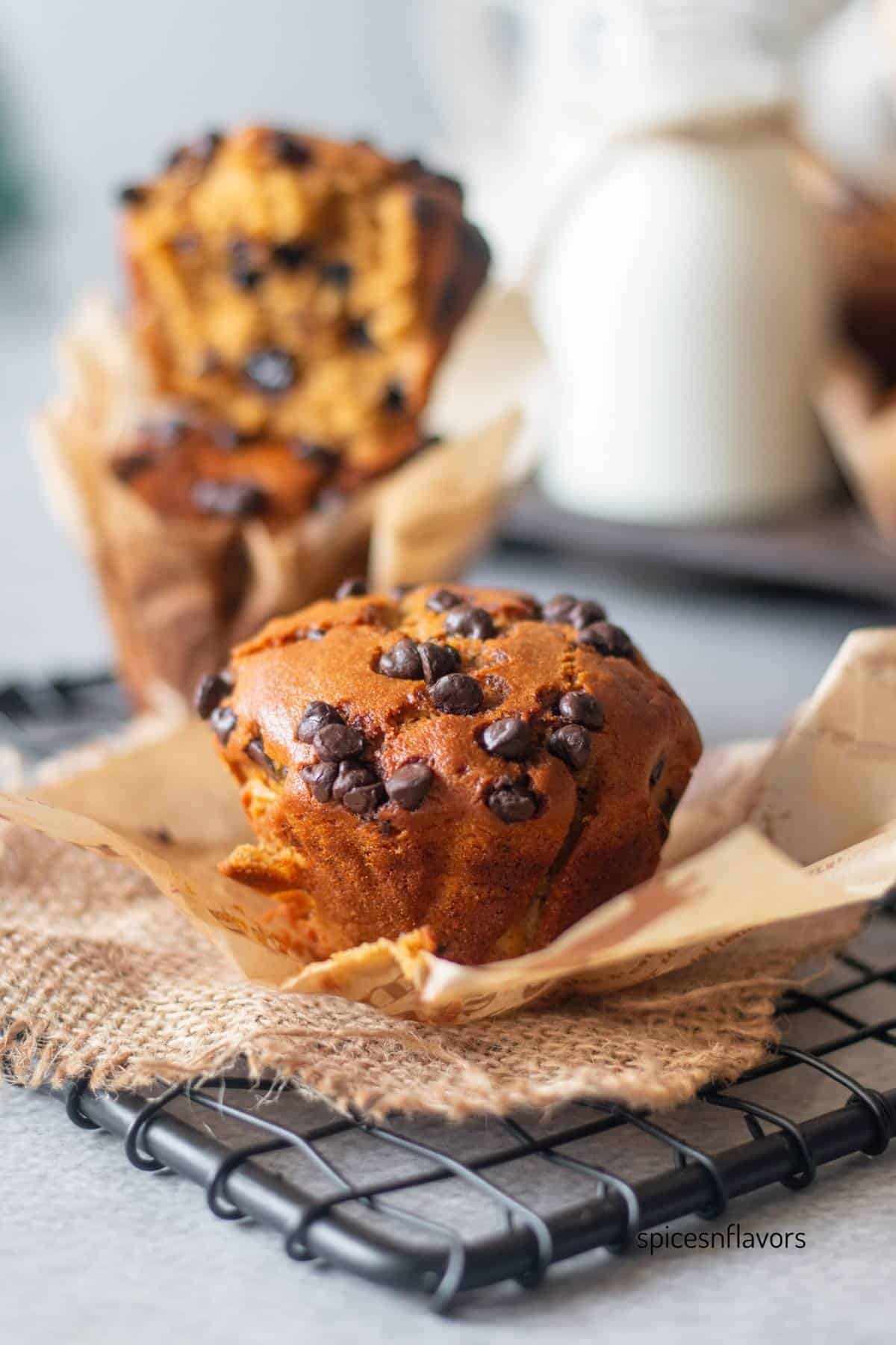 muffin with the cupcake liner removed off