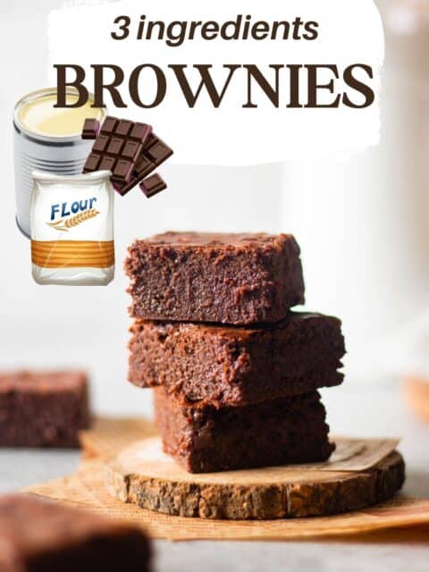 stacked brownies with text on top to fit the pinterest size image