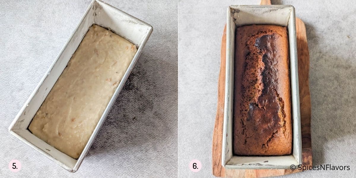 transfer the batter into the loaf pan