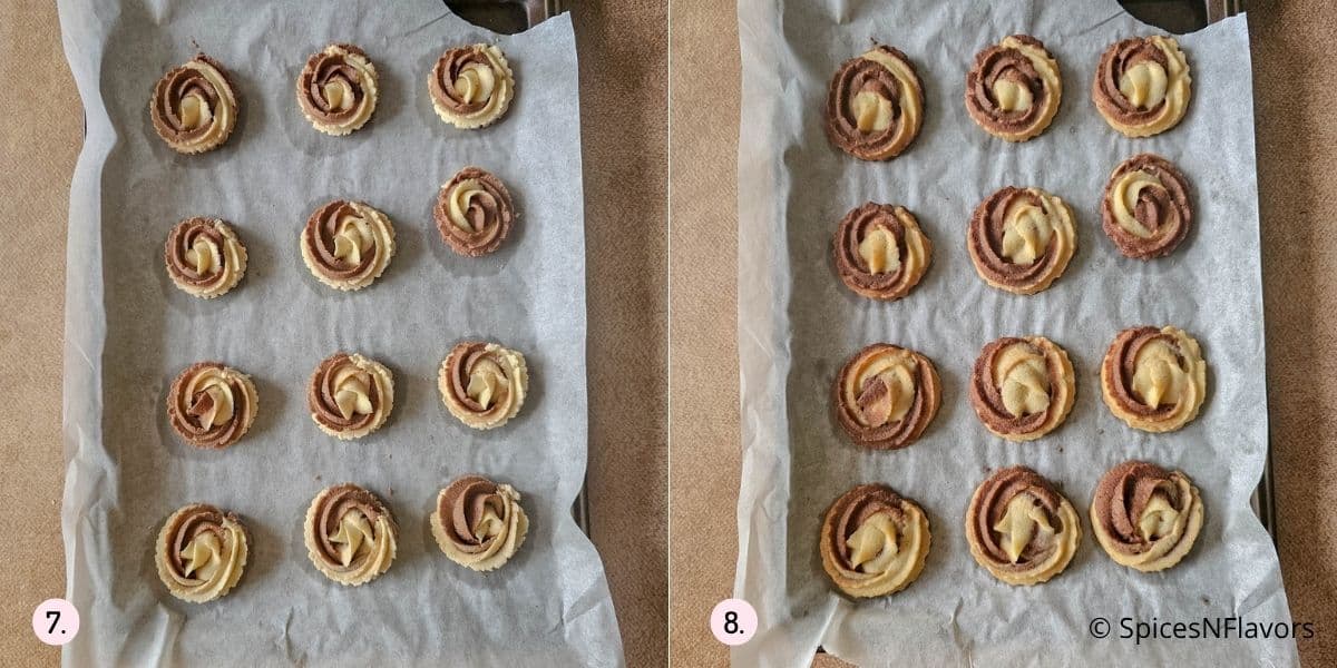 before and after images  of baked cookies