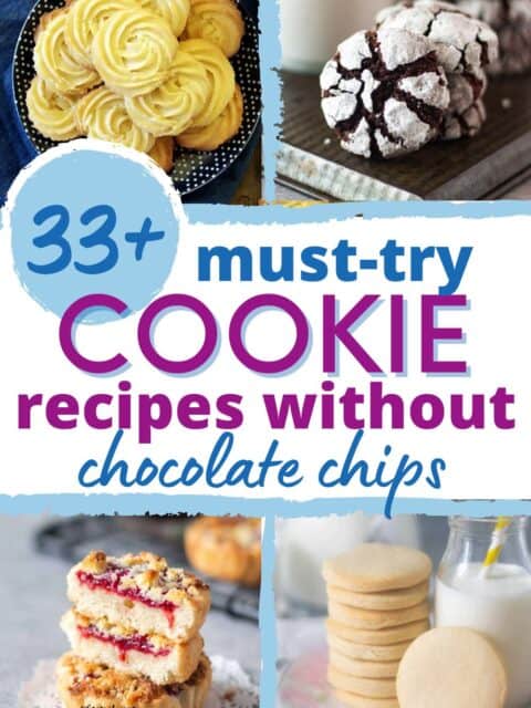 collage of 4 cookie images with text in the centre