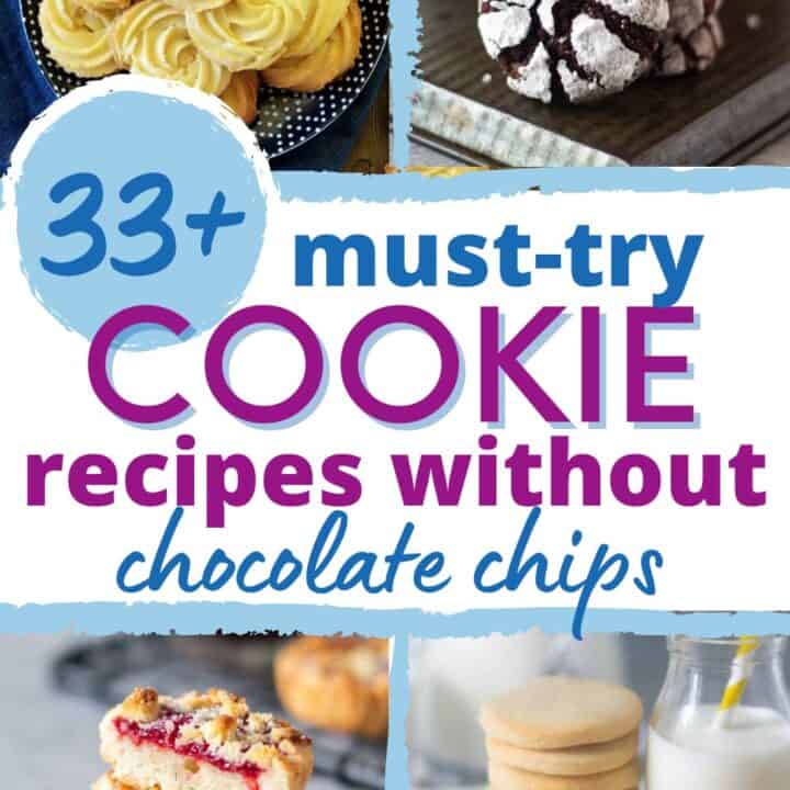 collage of 4 cookie images with text in the centre
