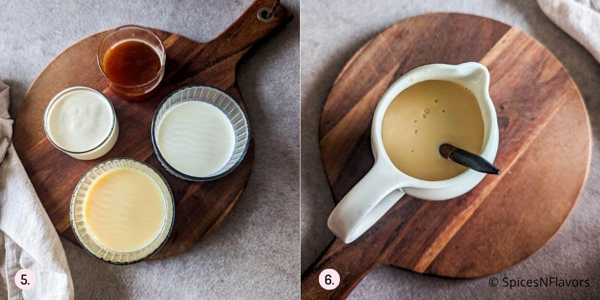 combining 3 types of milk to form caramel milk