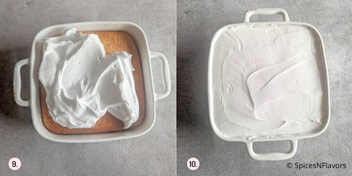 top the cake with whipped cream