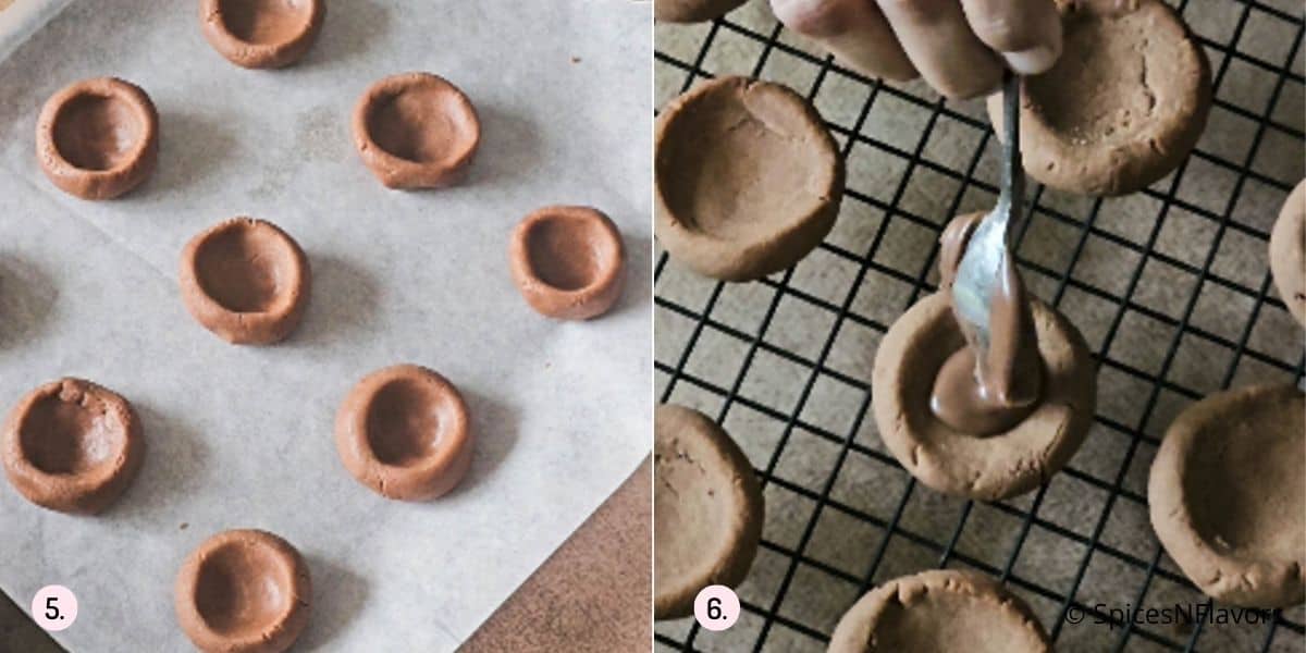 place the cookie dough on parchment paper and bake