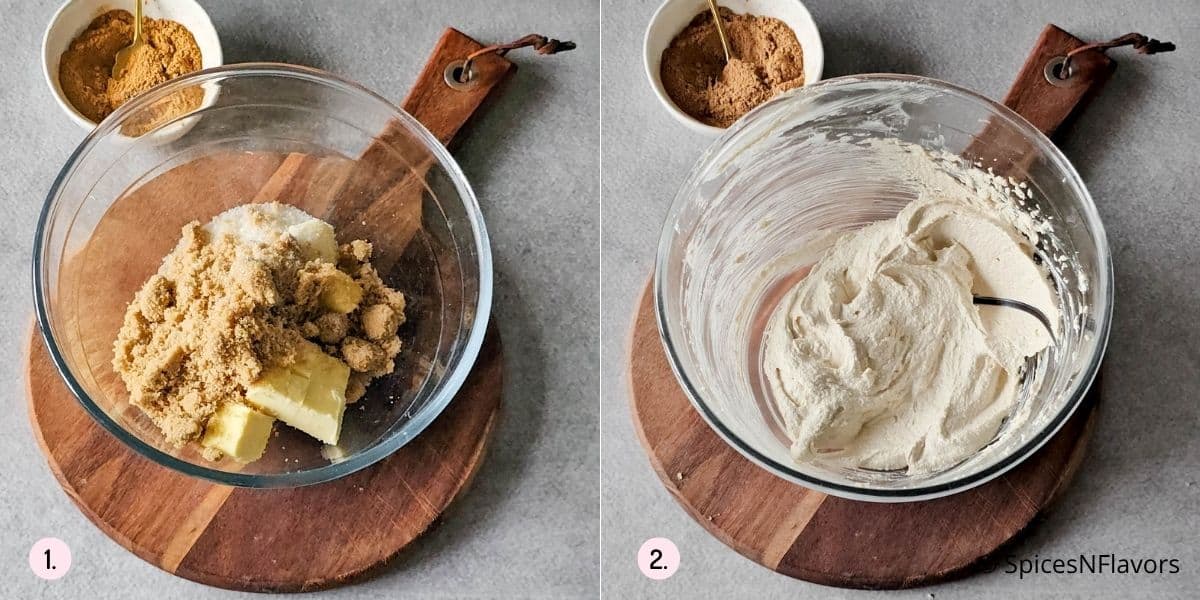 Beat butter and sugar until creamy
