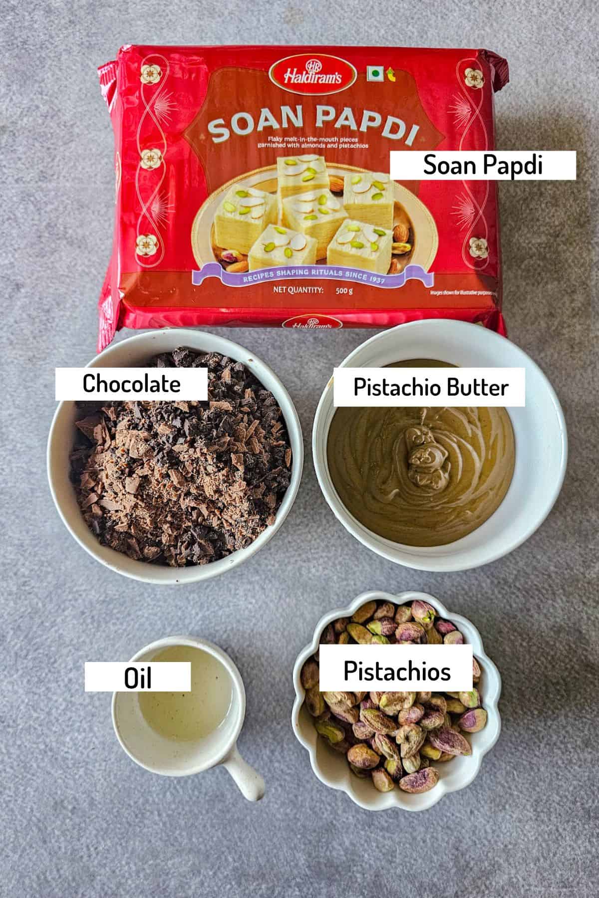 ingredients needed to make soan papdi truffles