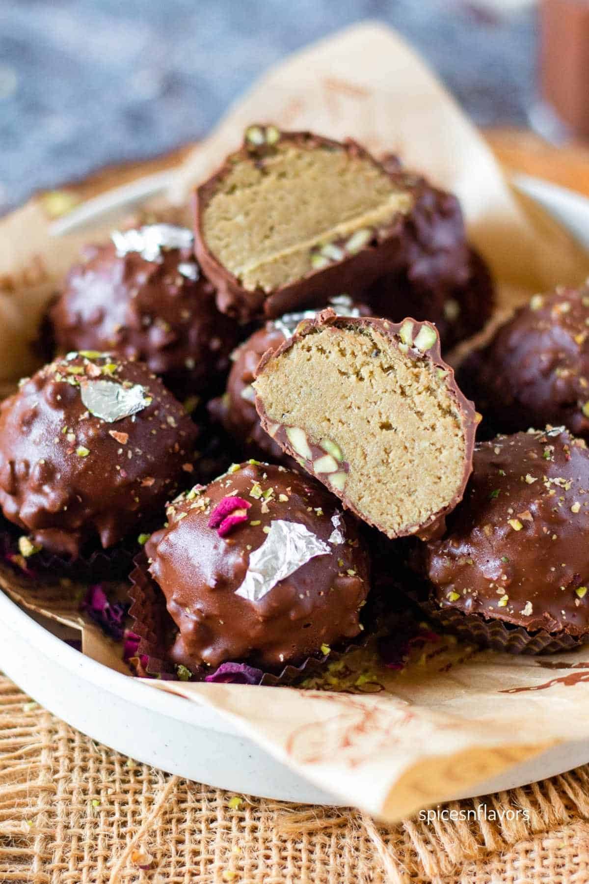 sliced up image of soan papdi truffle