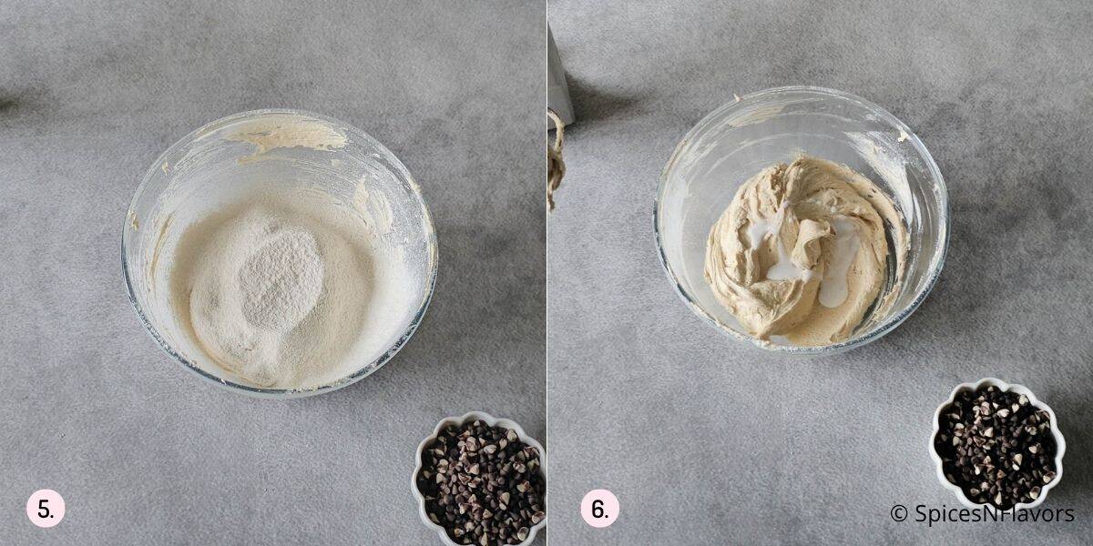 fold the flour and salt into the creamed mixture