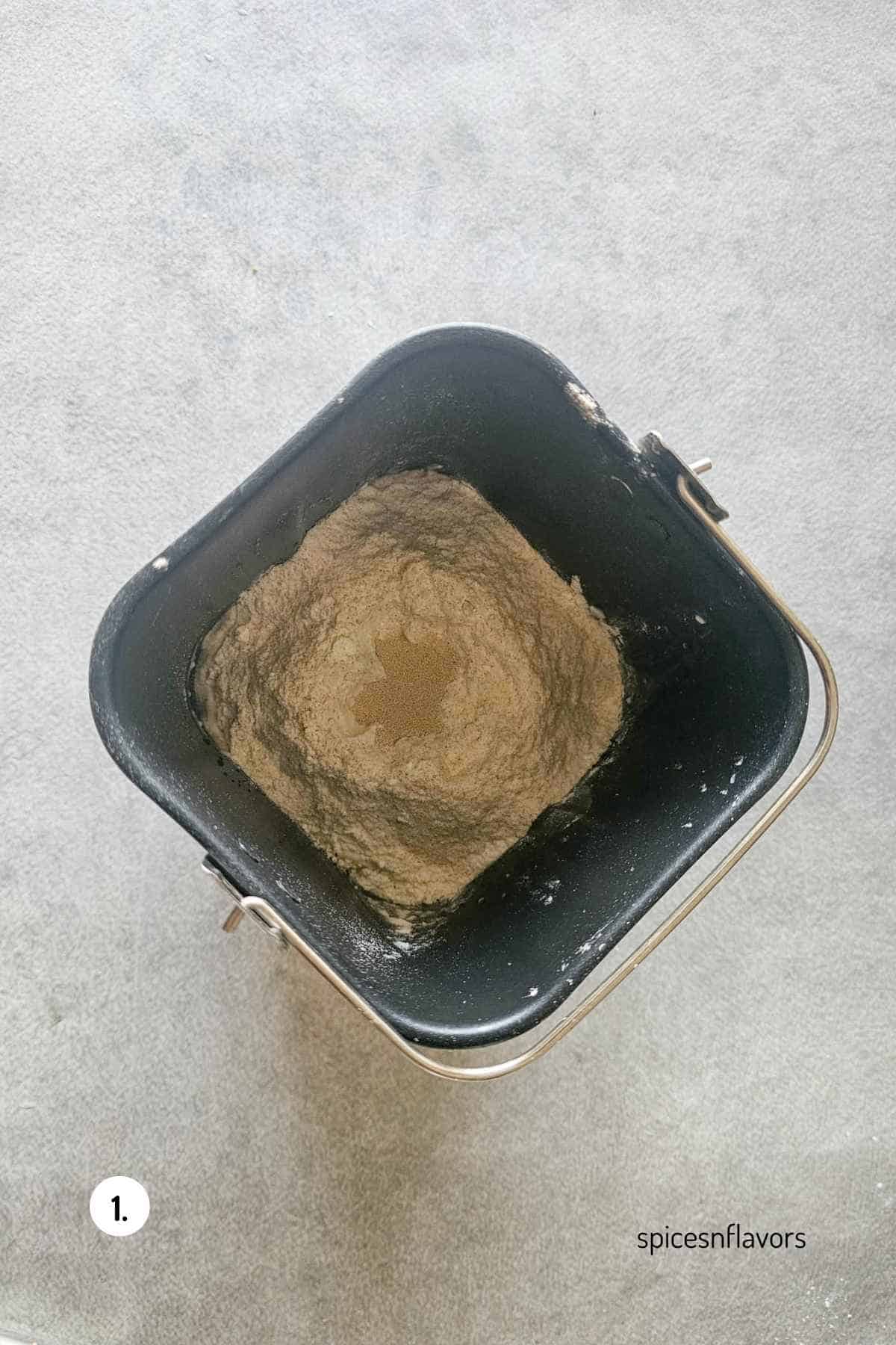 adding ingredients in bread machine