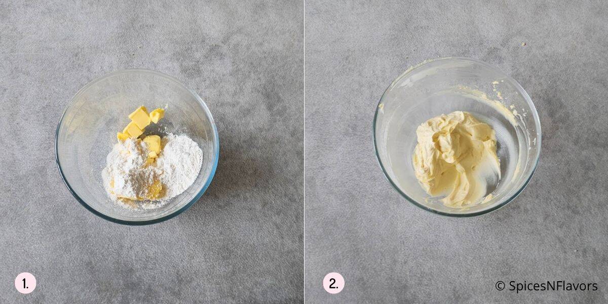 beat butter and sugar till creamy