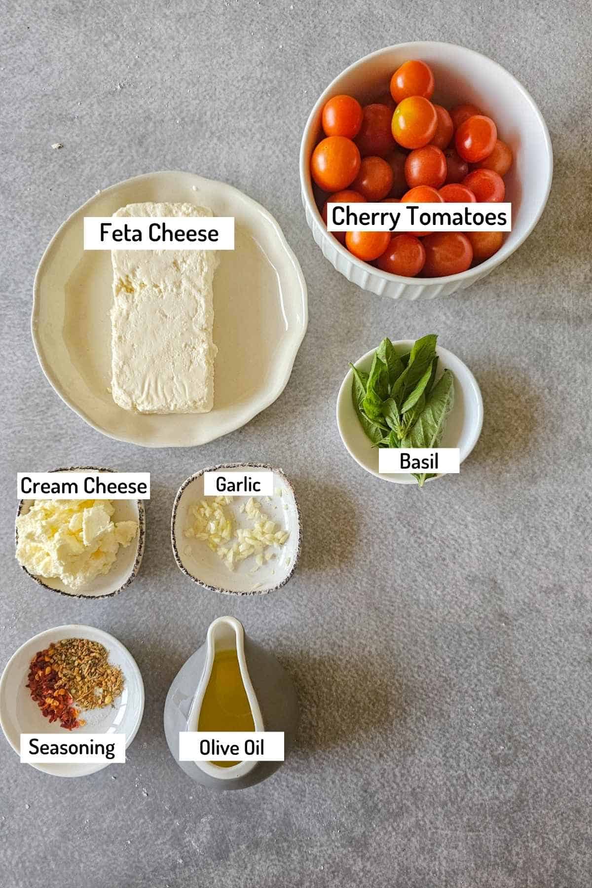 ingredients needed to make baked feta dip