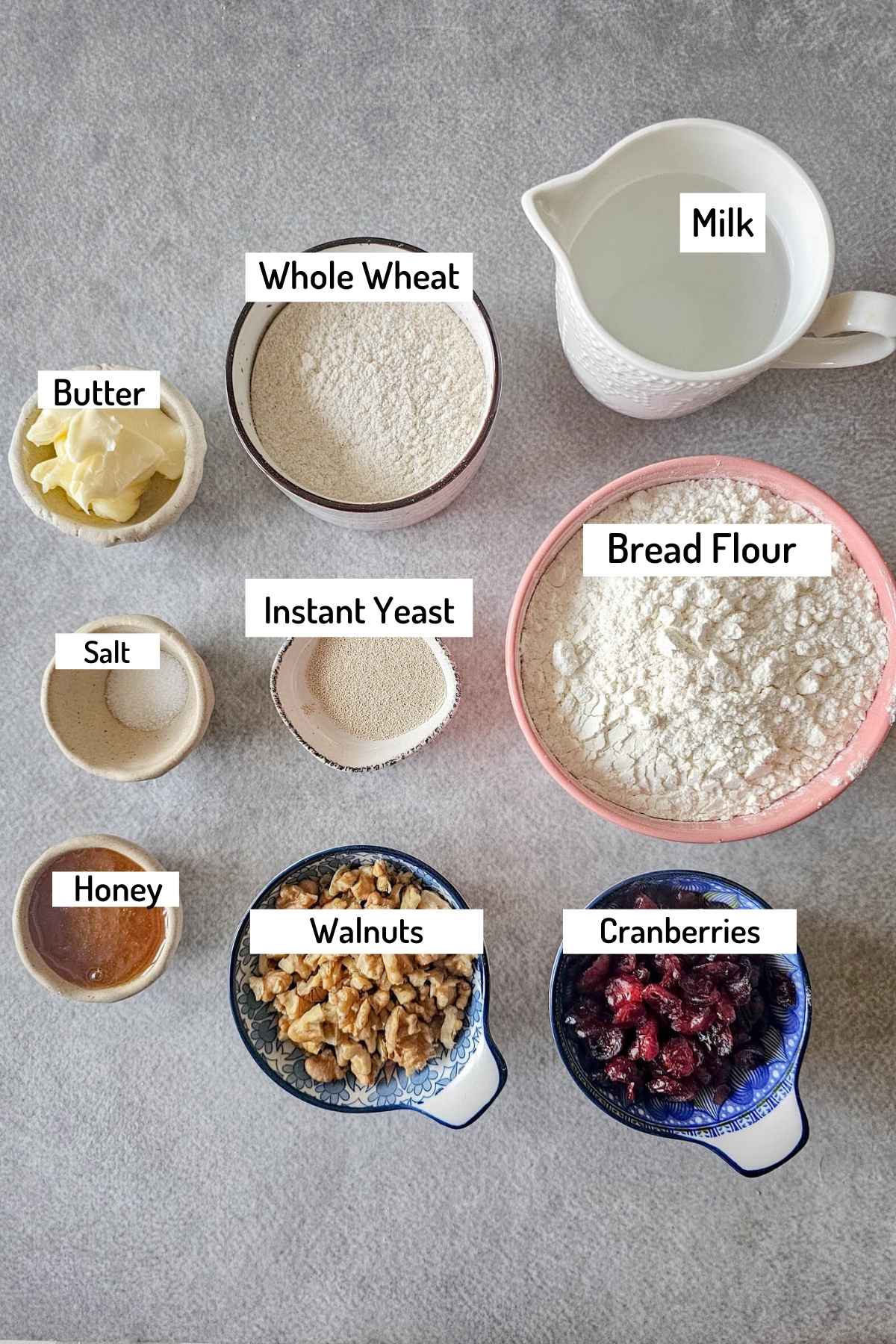 ingredients needed to make cranberry walnut bread in bread machine