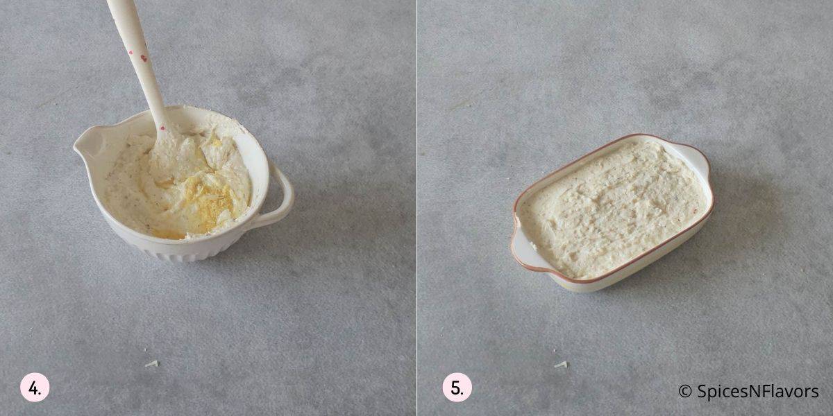 add garlic butter and bake in a mini casserole