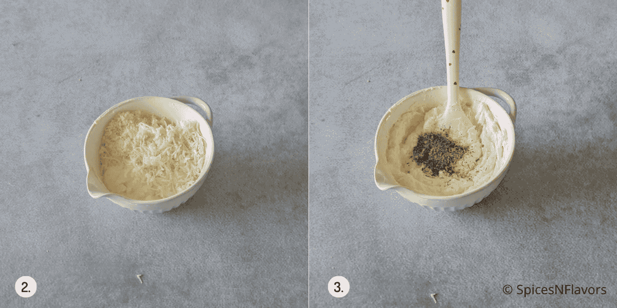 mix all the cheese and seasoning