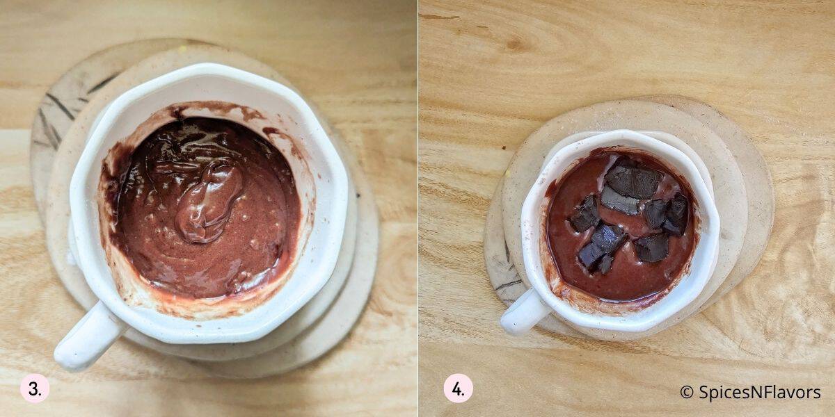 add chocolate chunks to cake batter