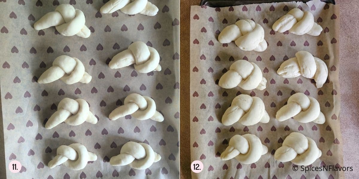 prove shaped doughs in baking tray