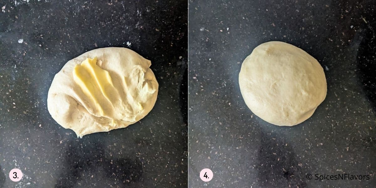 feed the dough with butter